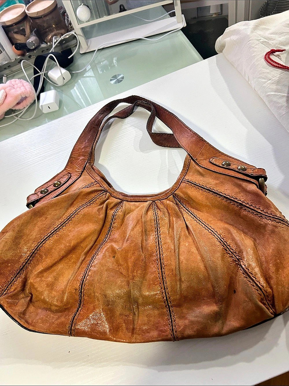 Fossil Brown Leather Shoulder Bag